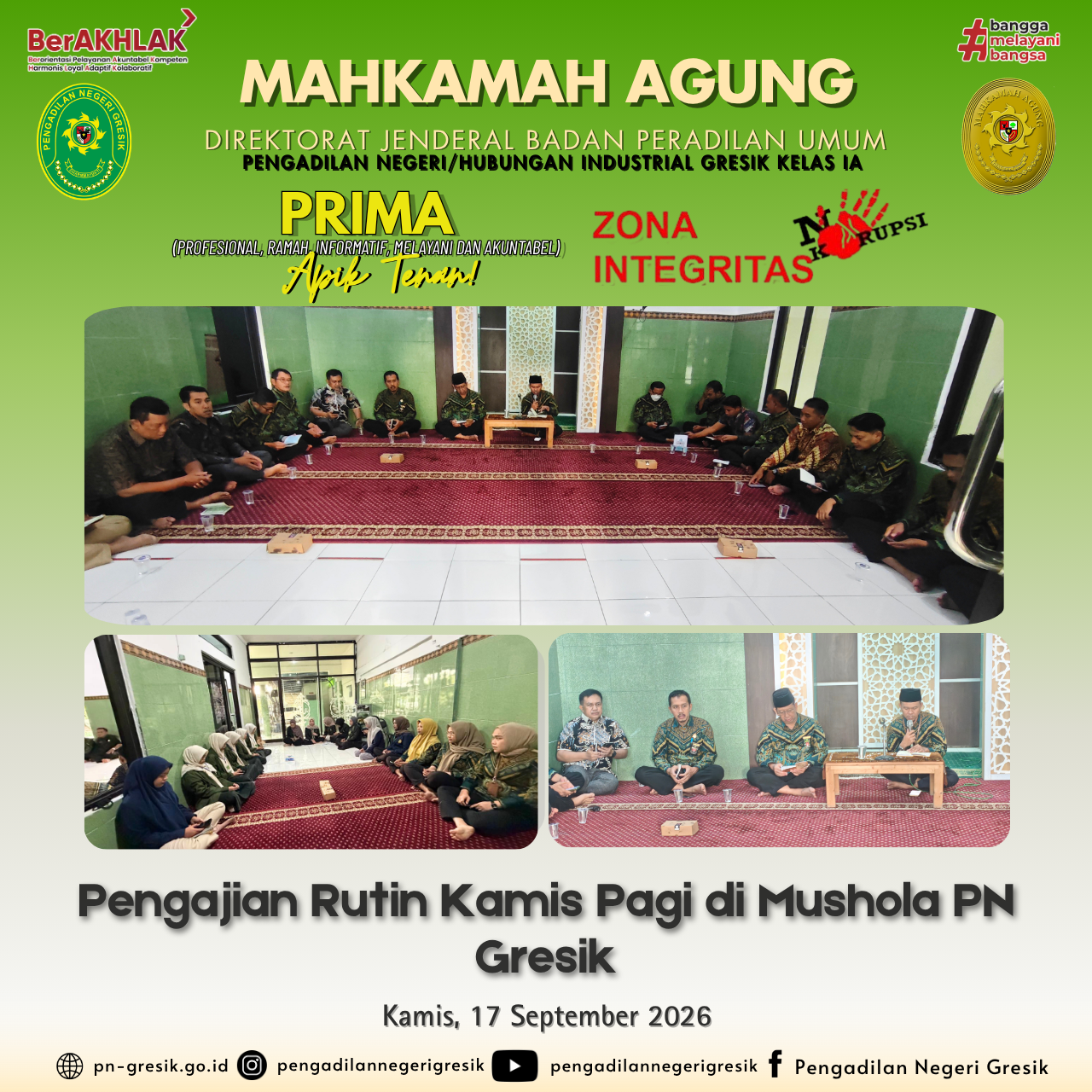 Pengajian Rutin Kamis Pagi di Mushollah PN Gresik 
